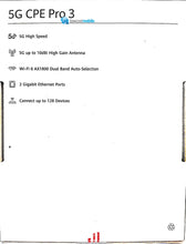 Load image into Gallery viewer, Huawei H138-380 5G CPE PRO 3 (GHTelcom) Router Category 19 WFi 6+ 2 ports RJ45 Slot NanoSIM Box 5G