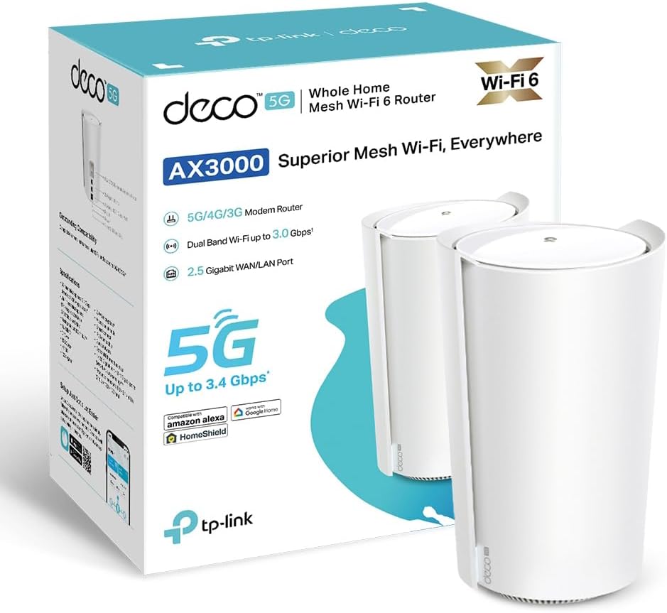 TP-Link Deco X50 5G LTE WiFi 6 AX3000 Router 3 RJ45 2 RP