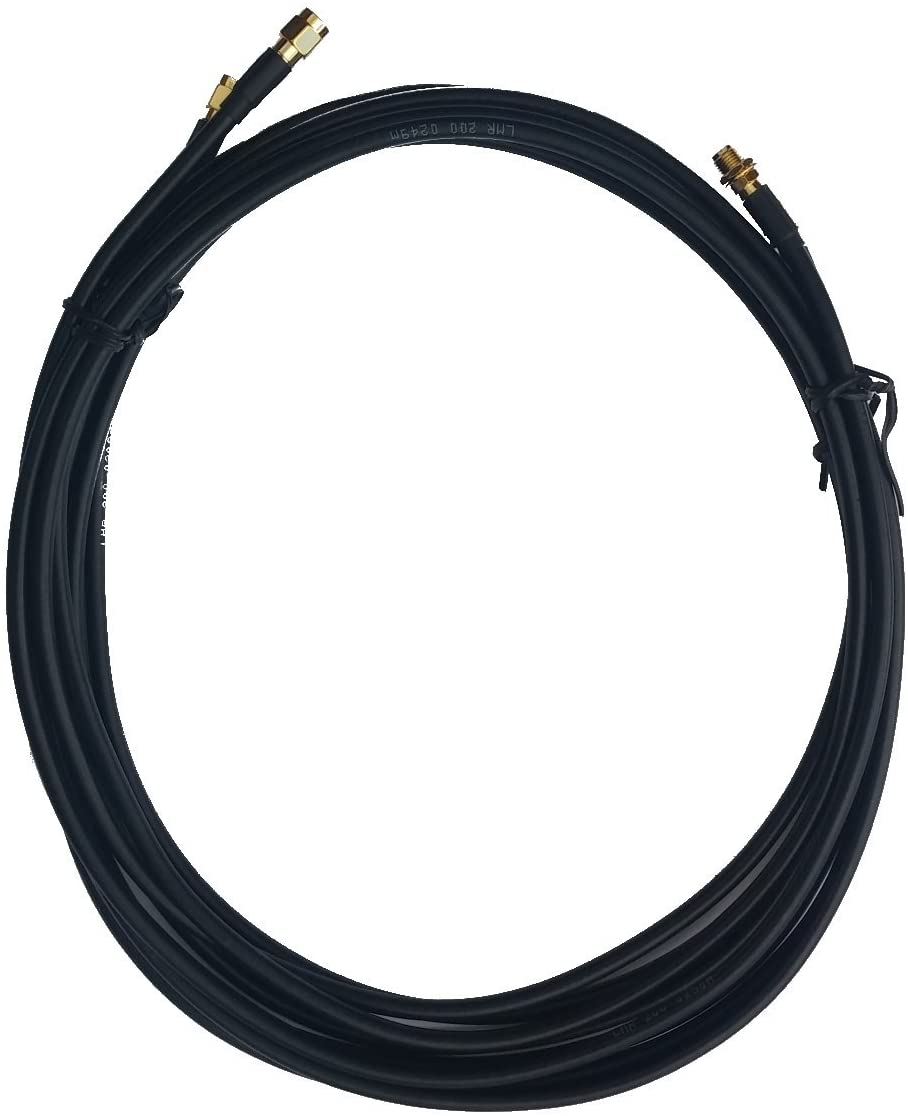SMA Female to SMA Male Extension Cable 2 x 2.5m ALSR200 Black for External antenna and 4G LTE 5G MIMO router